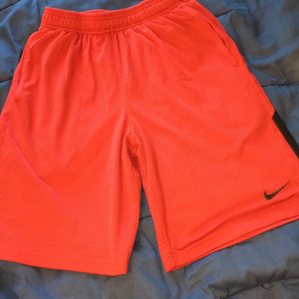 Red and Black Nike Mesh Athletic Shorts